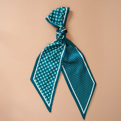 Gingham Green Twirl & Tie Scarf