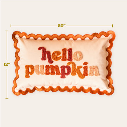 Scalloped Hello Pumpkin Pillow