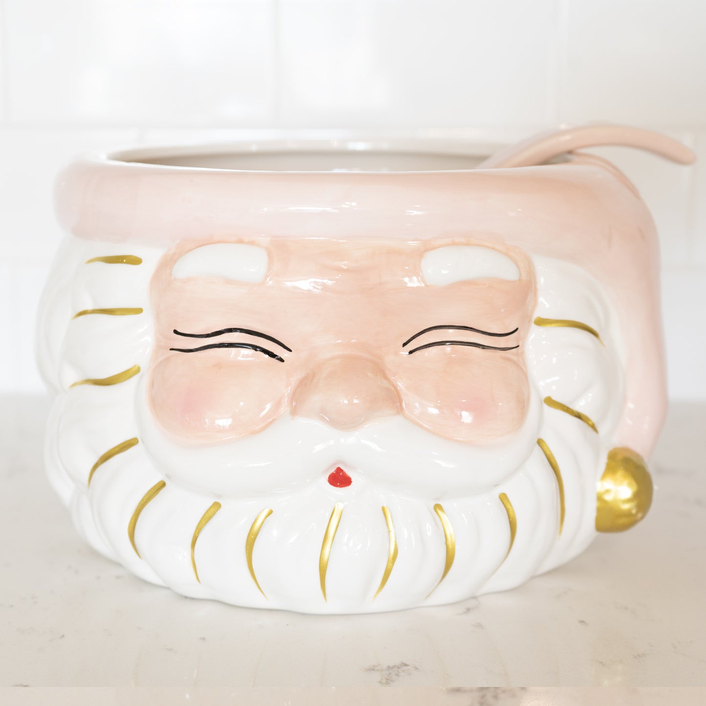 Pink Santa Punch Bowl & Ladle