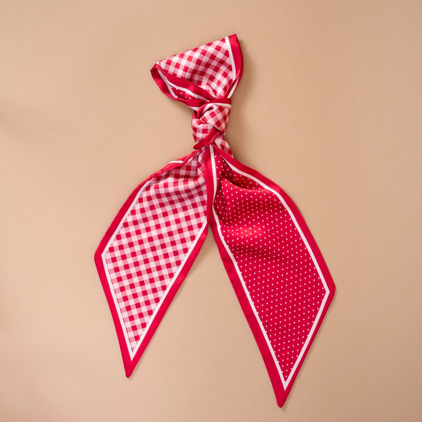 Gingham Red Twirl & Tie Scarf