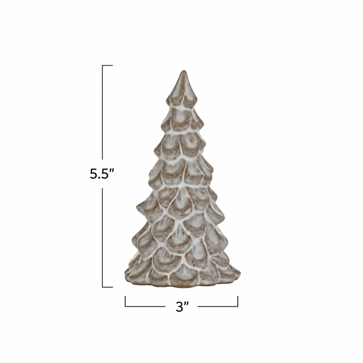 Cream Stoneware Christmas Tree Table Accents