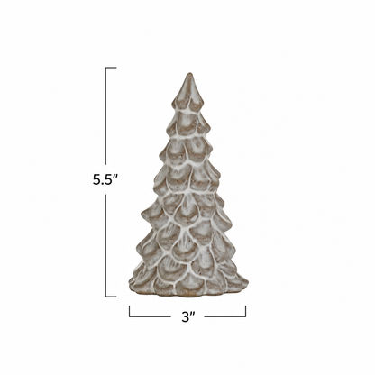 Cream Stoneware Christmas Tree Table Accents
