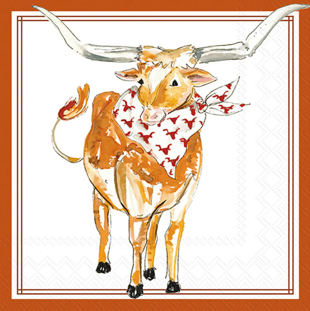 Texas Longhorn Cocktail Napkin