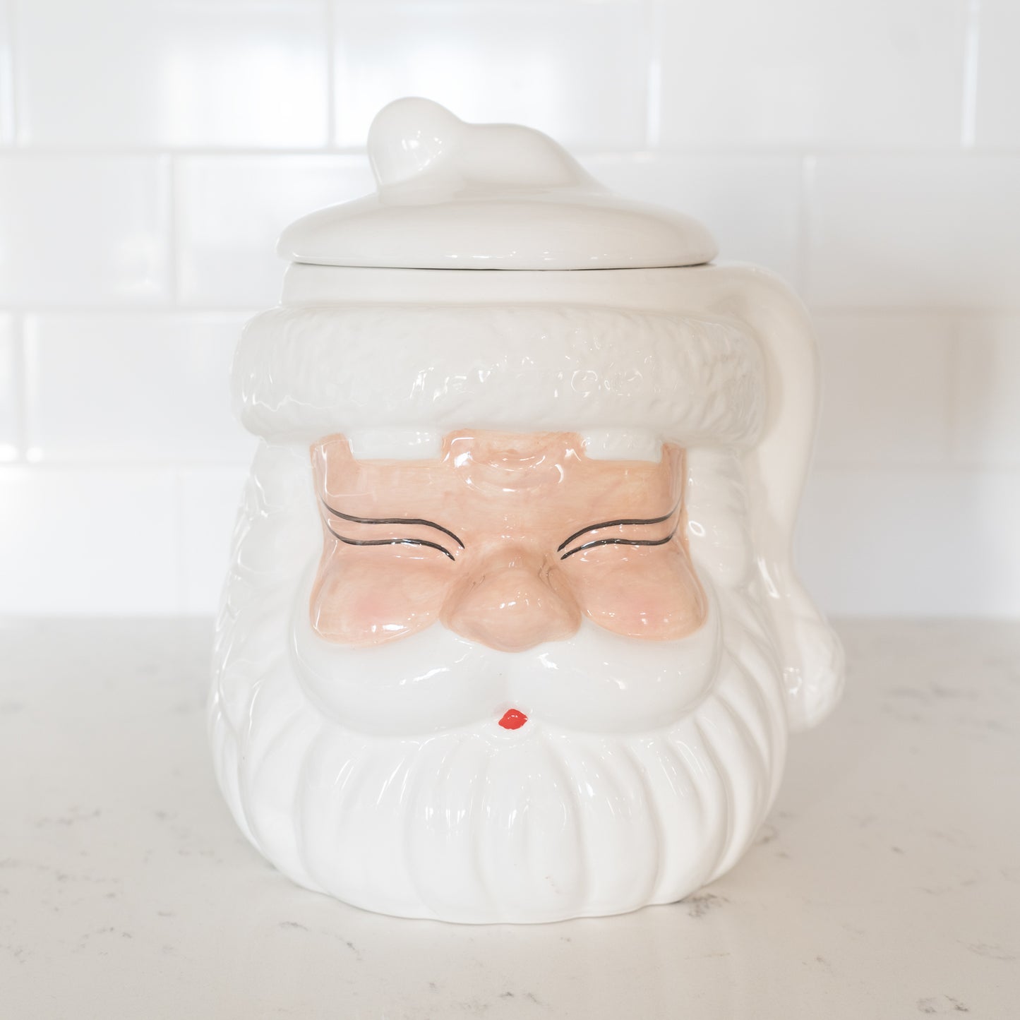 White Santa Cookie Jar