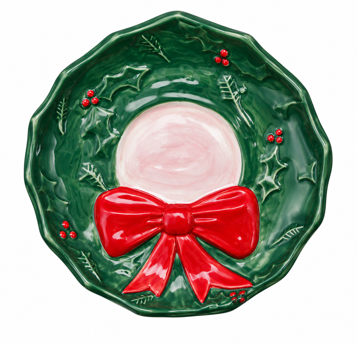 Hand-Painted Stoneware Holiday Icon Shaped Dishes